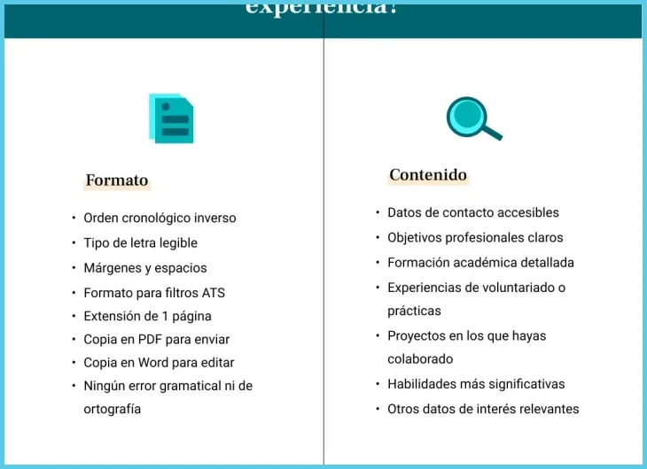 Tener clara tu formación académica y logros educativos